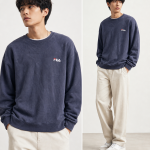 Fila - Navy Crewneck ' Vintage ' - (Medium)